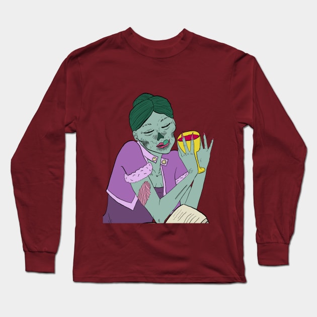 Undead Relaxation Long Sleeve T-Shirt by Raedioactive